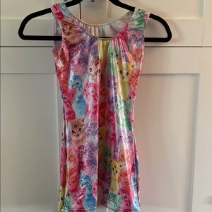 Colorful Cat Print Girls Gymnastics Leo